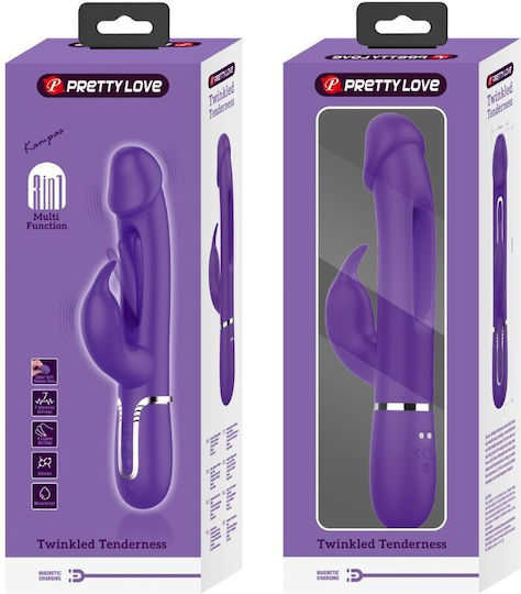 Pretty Love Kampas Rabbit 3 In 1 Multifunction Vibrator Tongue Violet