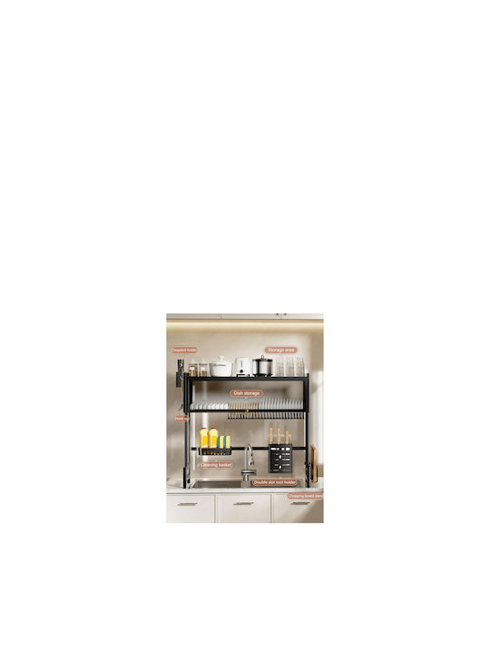 ForHome Στραγγιστήρι Νεροχύτη Μεταλλικό Μαύρο 95x30x77cm