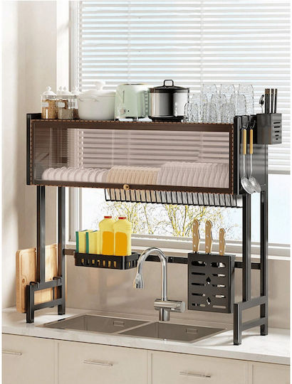 ForHome Στραγγιστήρι Νεροχύτη Μεταλλικό Μαύρο 95x30x77cm