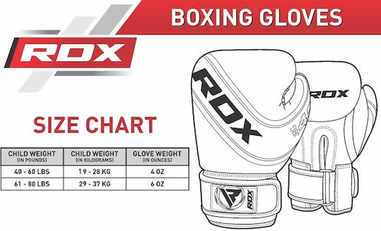 RDX Kids Παιδικά Γάντια Πυγμαχίας Δερμάτινα για Αγώνα Ροζ