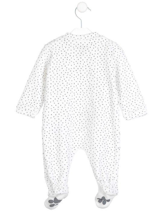 Losan Baby Bodysuit Long-Sleeved Velvet Teddy bear White