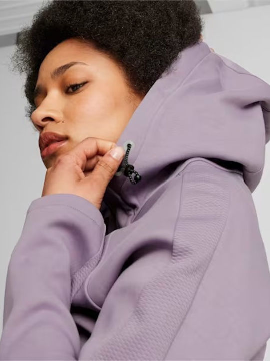 Evostripe Women's Sweatshirt Jacket Hooded Pale Plum
