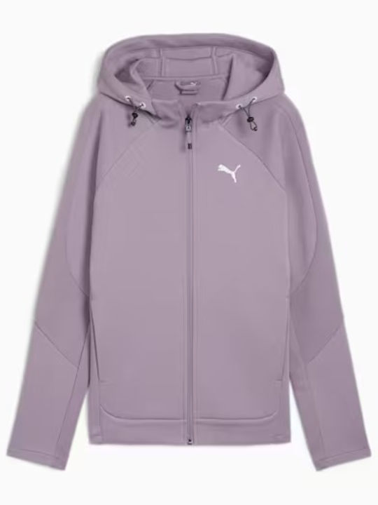 Evostripe Women's Sweatshirt Jacket Hooded Pale Plum