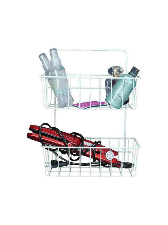 Uncle George Wall Metal Shelf 26x11x34cm White