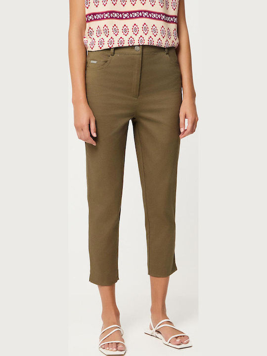 Dama Tesatura Capri Pantaloni Khaki