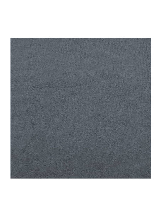 King Size Bed Upholstered with Dark Grey Velvet with Slats & Mattress 200x200cm