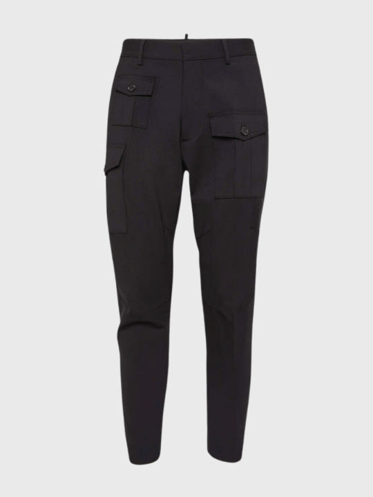 Trousers Cargo Elastic in Regular Fit Black
