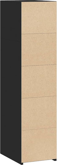 Βιβλιοθήκη Μαύρο 30x41x124εκ.