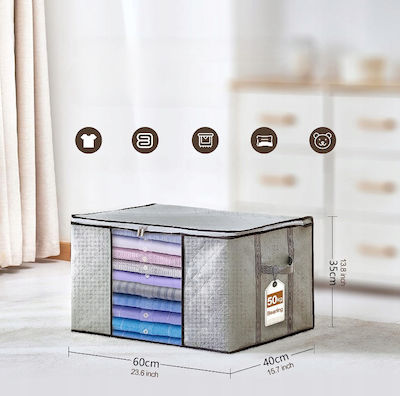 Fabric Storage Box For Clothes in Gray Color 60x40x35cm 6pcs