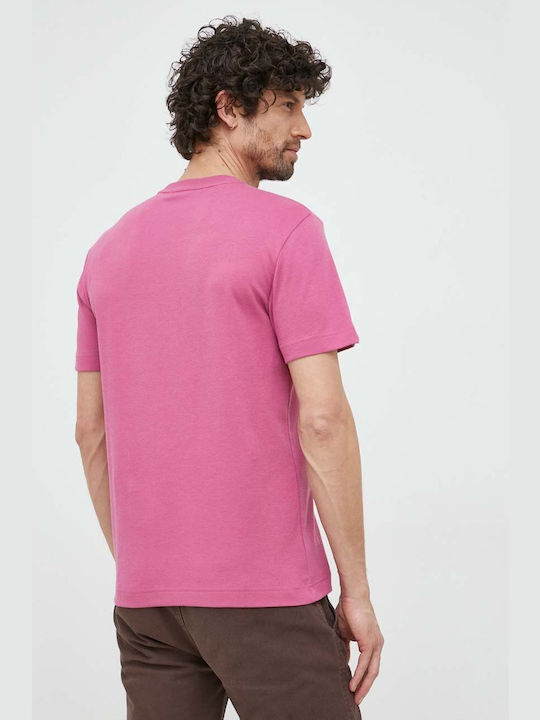 Calvin Klein T-shirt Bărbătesc cu Mânecă Scurtă Burgundy
