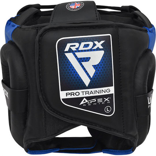 RDX Adult Full Face Boxing Headgear Leather Blue
