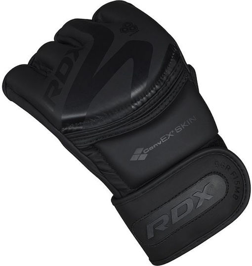RDX Grappling MMA Handschuhe Leder Schwarz