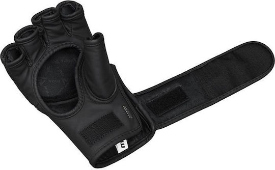 RDX Grappling MMA Handschuhe Leder Schwarz