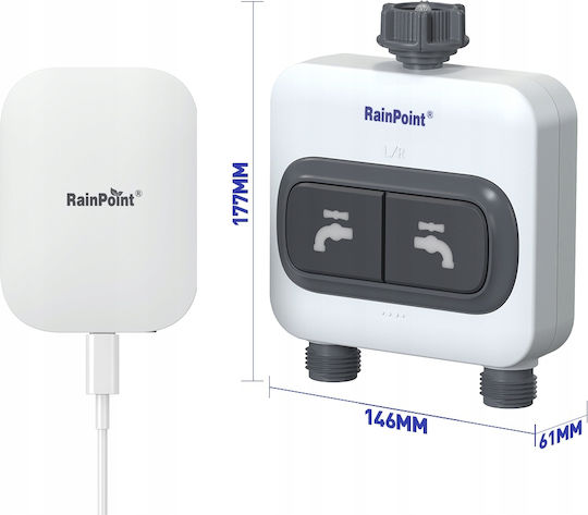Central Control Double Irrigation Controller Wifi Rain Sensor Pro Set 2x Ανταλλακτικό Ηλιακού Θερμοσίφωνα
