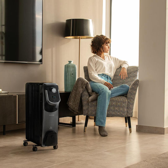 Cecotec Readywarm 11000 Space 360 Black Καλοριφέρ Λαδιού με 11 φέτες 2500W