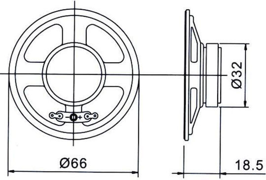 Diaphragm Speaker 01.038.0007 Impedance 8Ω 18x18mm