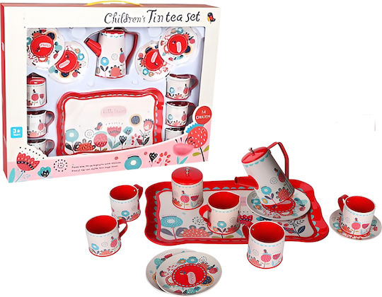 Gounaridis Toys Gounaridis Toys Tea Set Toys Red for 3 Plus Years 14 Pieces