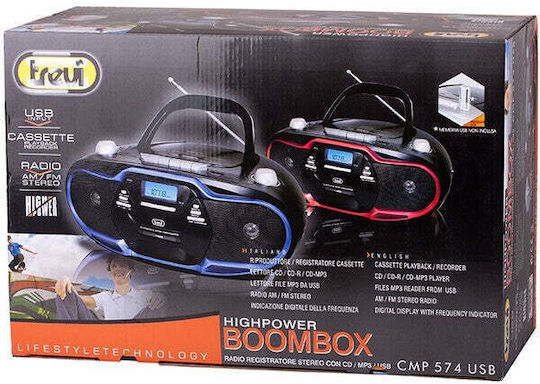 Trevi Φορητό Ηχοσύστημα με Ραδιόφωνο / CD / USB / Κασετόφωνο Μαύρο