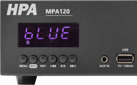 HPA MPA120 HPA Ολοκληρωμένος Ενισχυτής Εγκαταστάσεων 120W/100V και Συνδέσεις USB/Bluetooth MPA120