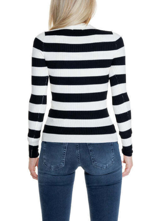 Only Women's Long Sleeve Sweater Striped Black