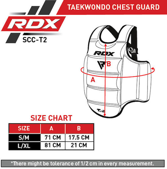Rdx Chest Guard T2 Double Coloured Red