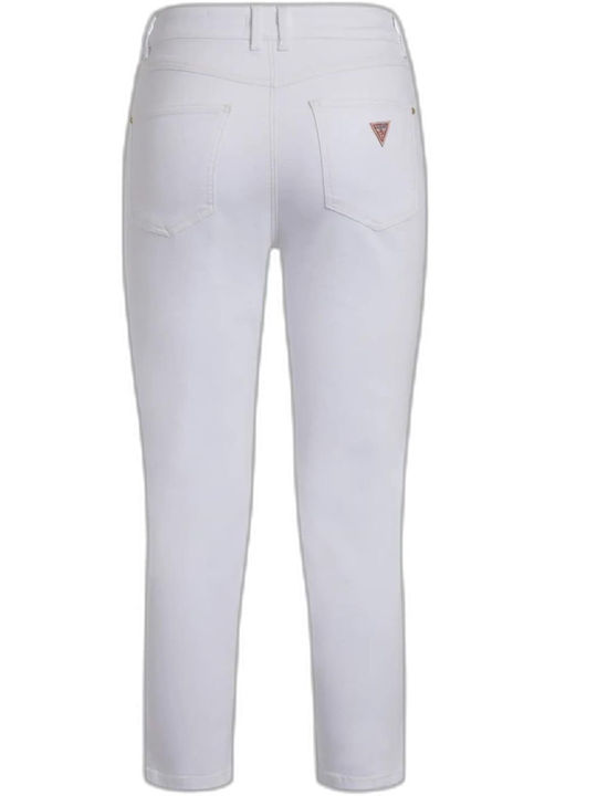 Guess High Waist Women's Jean Trousers in Skinny Fit White