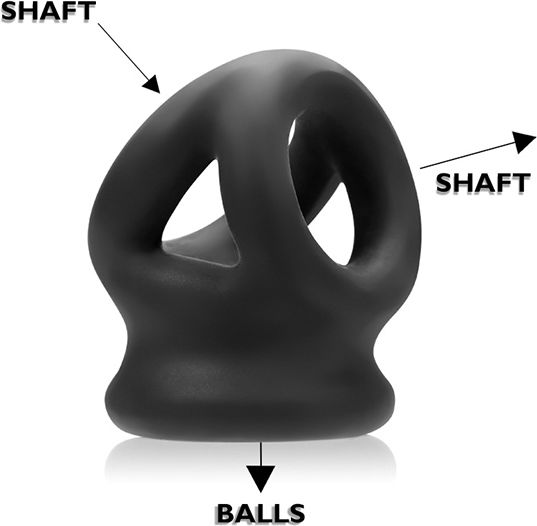 Oxballs Tri-squeeze Cocksling Ballstretcher Black Os