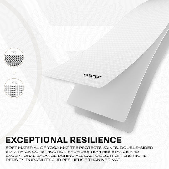 RDX Fitnessmatte Yoga Weiß (183x61x0.6cm)