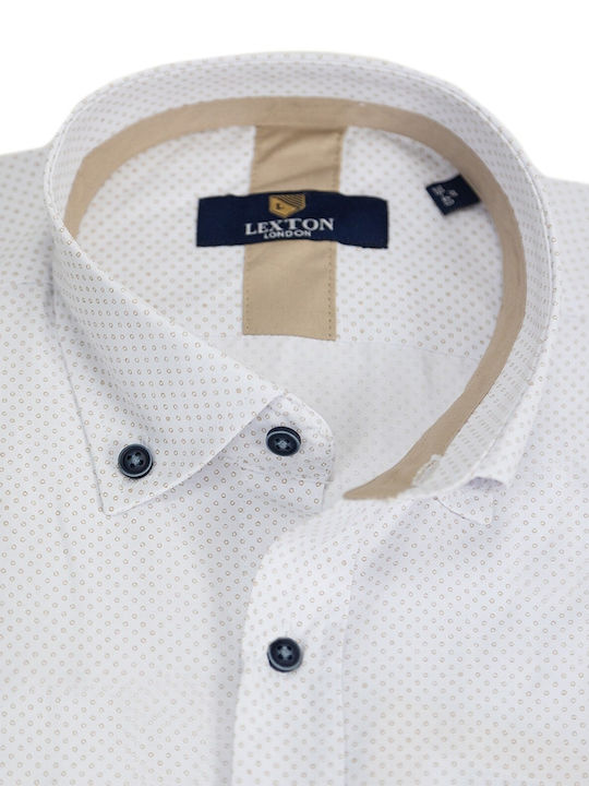 Lexton Men's Shirt Long Sleeve Cotton White