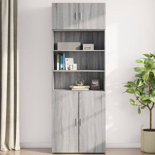 Hängeschrank fürs Wohnzimmer aus Spanplatte Grau 80x42,5x40 cm