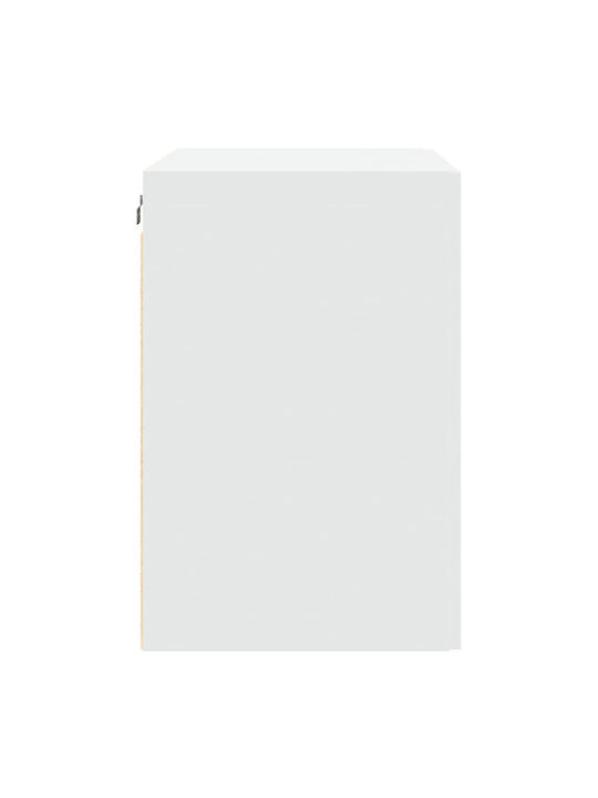 Wall Mounted Living Room Cabinet Made of Particle Board White 80x42.5x64cm