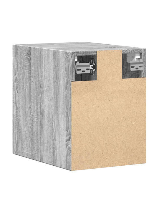 Wall Mounted Living Room Cabinet Made of Particle Board Grey 30x42.5x40cm
