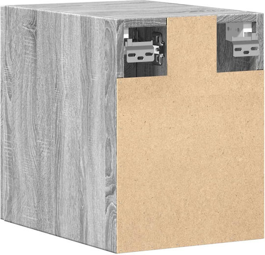 Wall Mounted Living Room Cabinet Made of Particle Board Grey 30x42.5x40cm