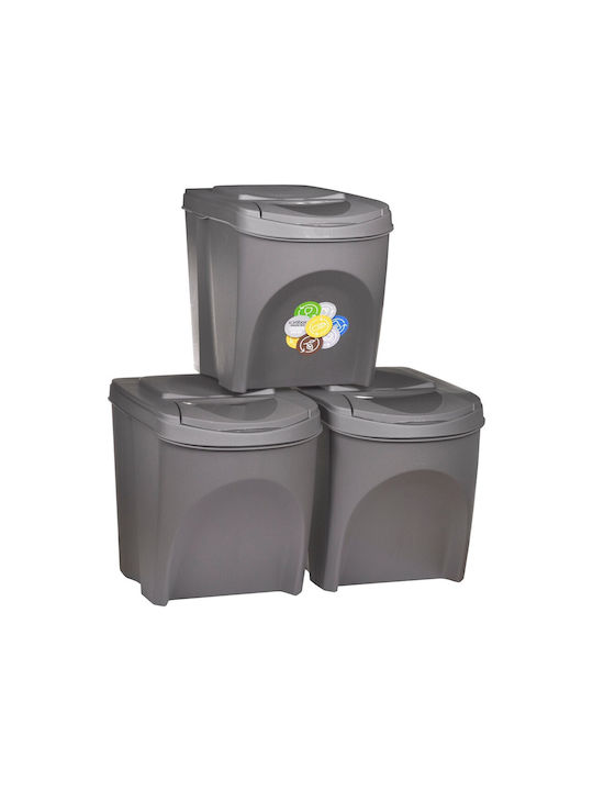 Prosperplast Sortibox Κάδος Ανακύκλωσης Πλαστικός Γκρι 25lt