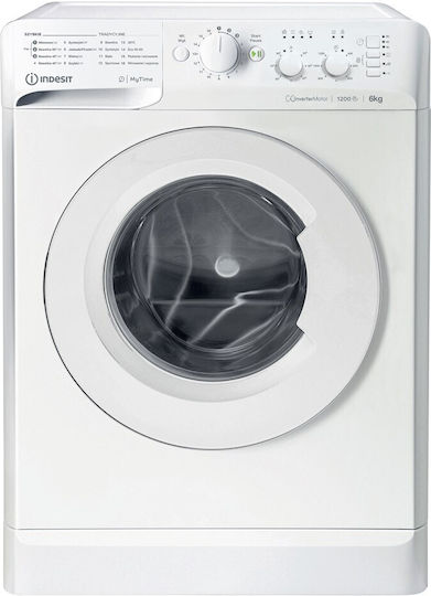 Indesit Πλυντήριο Ρούχων 6kg 1200 Στροφών MTWSC 61294 W PL