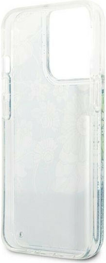 Guess Liquid Glitter Flower Задна корица Силикон Син (iPhone 13 Pro Max)