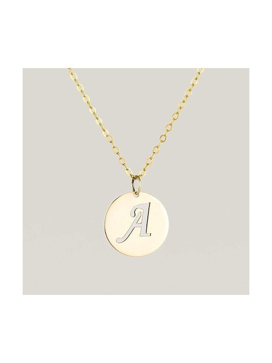 Goldsmith Necklace Monogram from White Gold 9 K