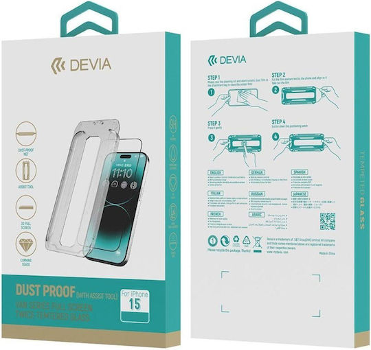 Devia Van Full Face Tempered Glass (iPhone 15)
