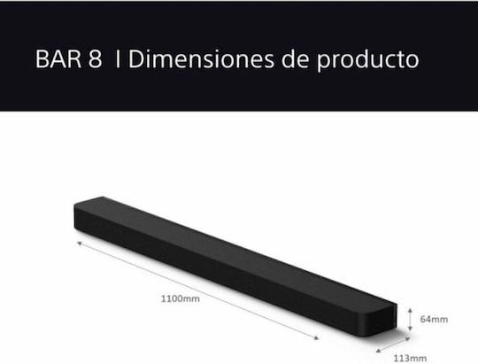 Sony Bravia Theatre Bar 8 Саундбар 5.0.2 Bluetooth, HDMI и Wi-Fi 495W с Дистанционно Черен