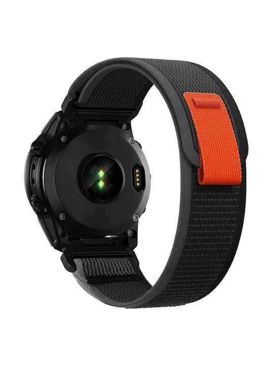 Tech-Protect Λουράκι Υφασμάτινο Μαύρο (Fenix 5 / 5 Plus / 6 / 6 Pro / 7 / 7 Pro / 8 / E (47mm))