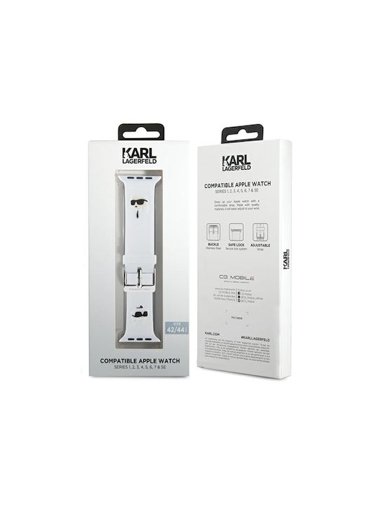 Karl Lagerfeld Heads Strap Silicone White (Apple Watch 44/45/46mm/Ultra 49mm)