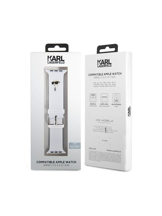 Karl Lagerfeld Karl Head Strap Silicone White (Apple Watch 42/44/45/49)