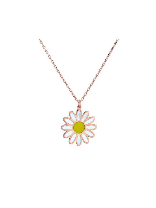 Goldsmith Necklace with design Flower from Gold Plated Silver