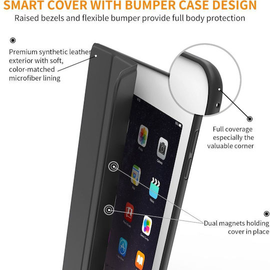 Tech-Protect SMARTCASE Flip Cover Μαύρη (iPad 2017/2018 9.7")