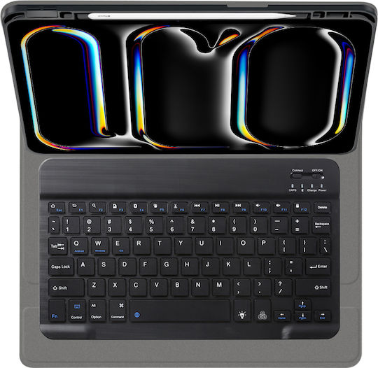 Techsuit Flip Cover με Πληκτρολόγιο Μαύρη (iPad Pro 2024 11")