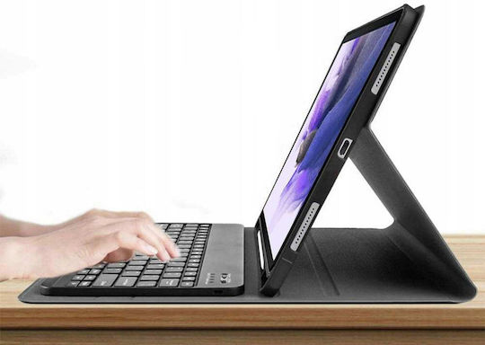 Strado Флип Капак с Клавиатура на Английски Език САЩ Черен Samsung Galaxy Tab S7 FE Samsung Galaxy Tab S7 Plus