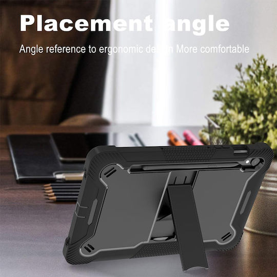 Techsuit Flip Cover Dauerhafte Schwarze (Samsung Galaxy Tab S9 FE)