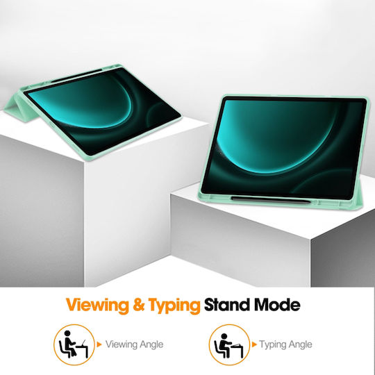 Techsuit Флип капак Сив за Samsung Galaxy Tab S9 Plus