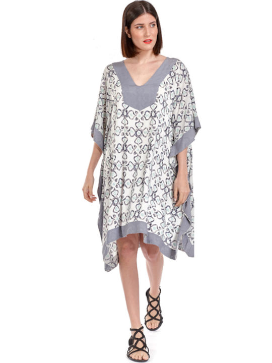 Platinum Kurzer Kaftan 22005 Blau