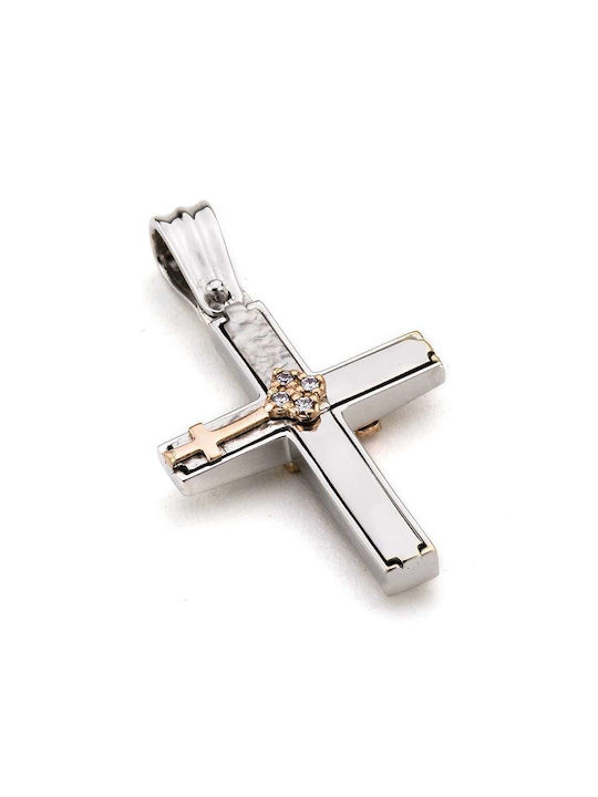 Goldsmith Damen Weißgold Kreuz 14K Beidseitig